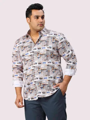 Chronicle Digital Printed Full Sleeve Men's Plus Size Shirt