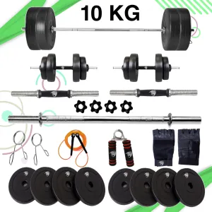 10 kg Home Gym Kit with Accessories Home Gym Combo  | Fitness Equipments