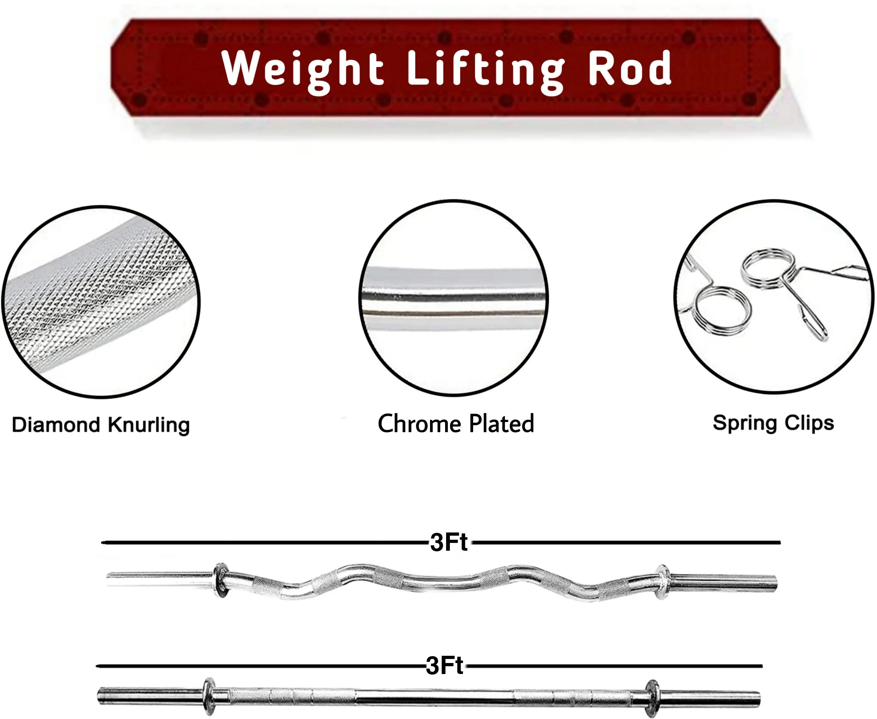 12 kg Home Gym Combo | Home Gym Set | 3ft Curl Rod | 3ft Straight   One Pair Dumbbell Rods | Weight Plates | Exercise Set