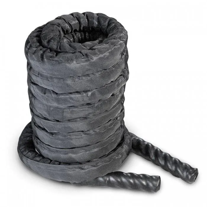 15m Battle Rope, Black Cover - 40mm (1.6 Inch) waterproof