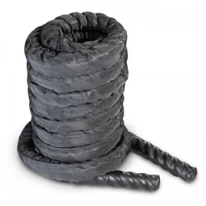 15m Battle Rope, Black Cover - 40mm (1.6 Inch) waterproof