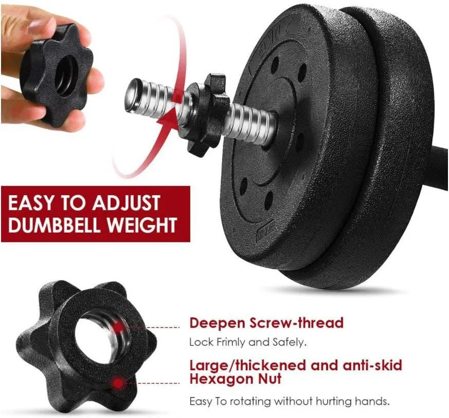 20 kg Home Gym Set | Gym Equipments with 3 Ft Curl Rod   1 Pair of Dumbbell Rod with PVC Dumbbell Plates | Exercise Set