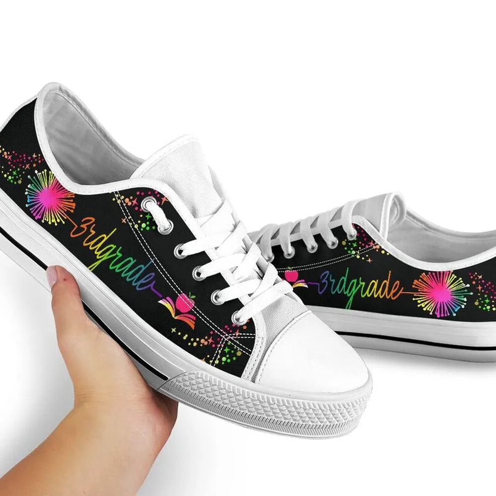 3Rd Grade Dandelion Art Color Shoes, Teacher Shoes, Low Top Sneakers