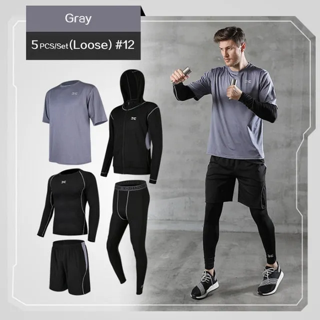 5 Pcs/Set Men's Tracksuit Gym Fitness Compression