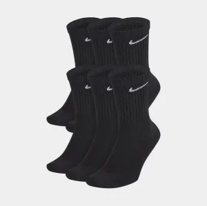 6 pack Everyday Cush Crew Mens Socks (Black)