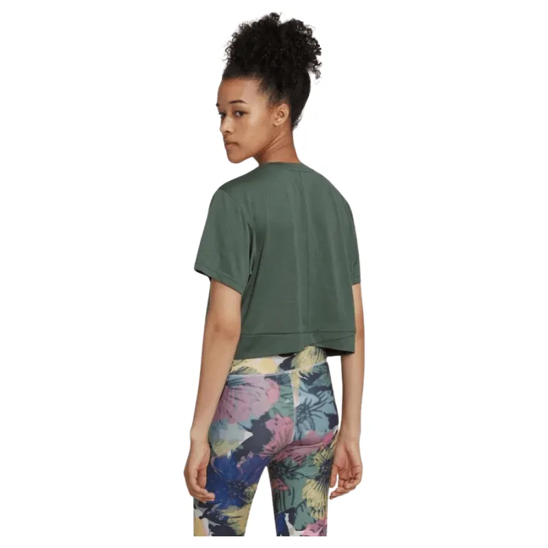 Adidas Women's Training Crop Studio T-Shirt- Green