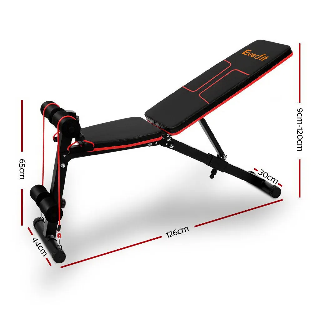 Adjustable FID Fitness Gym Bench Press Home Gym Flat Incline Workout Muscle Abs