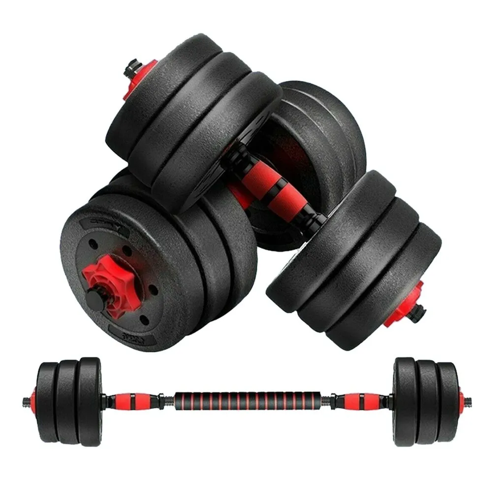 Adjustable Rubber Dumbbell Set 15KG, Non-Slip Grip - VERPEAK