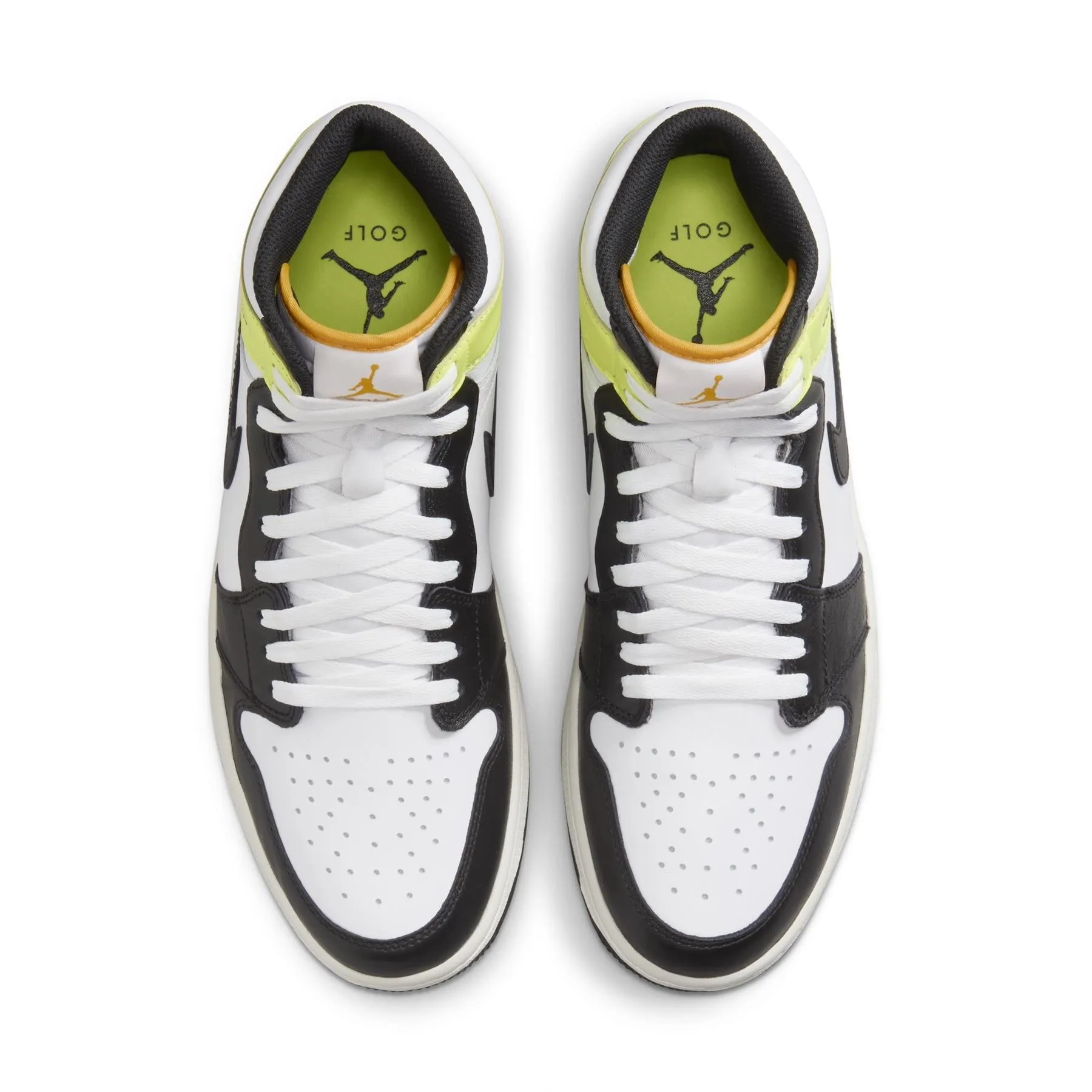 Air Jordan 1 High Top Golf Shoes White/Black/Gold Volt - W24