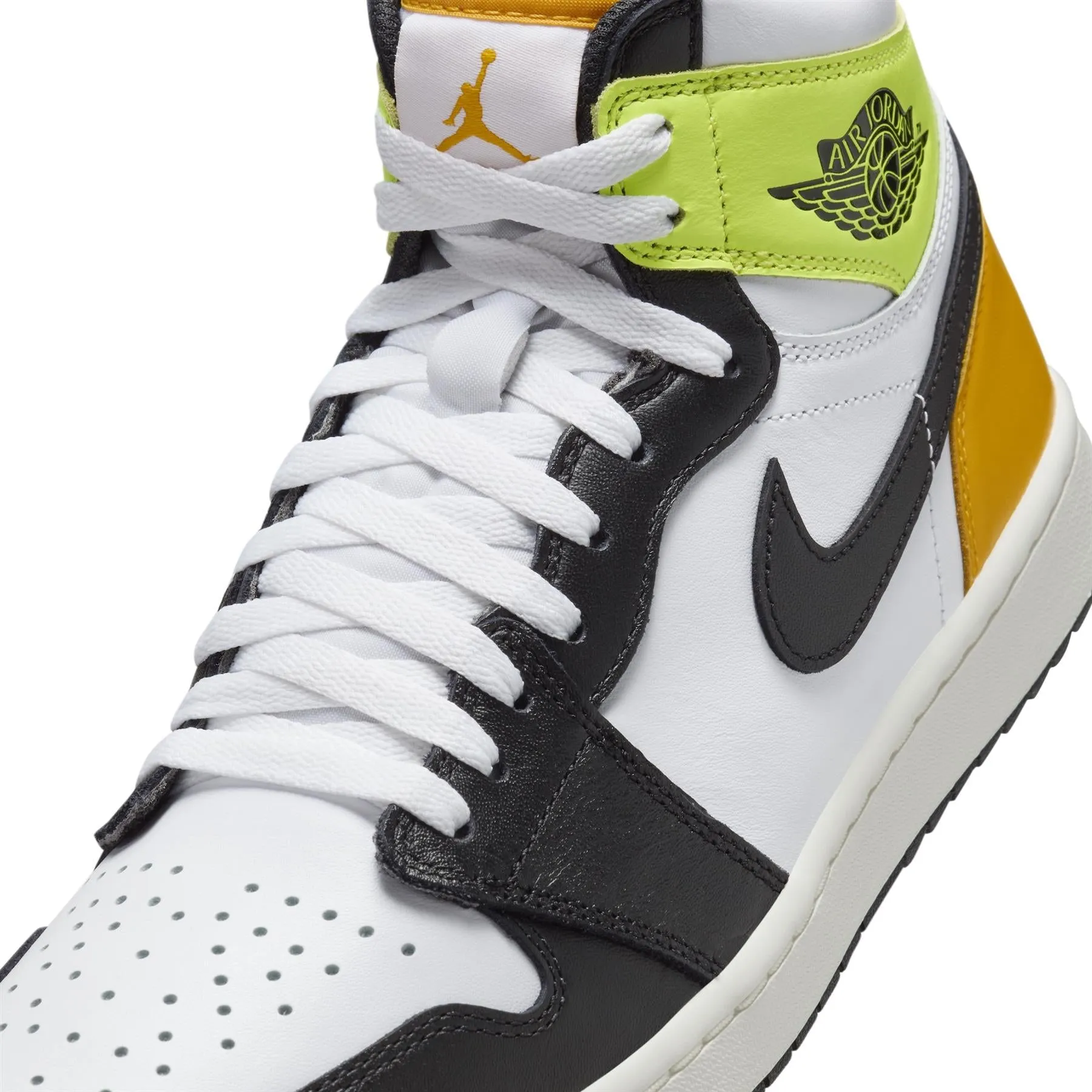 Air Jordan 1 High Top Golf Shoes White/Black/Gold Volt - W24