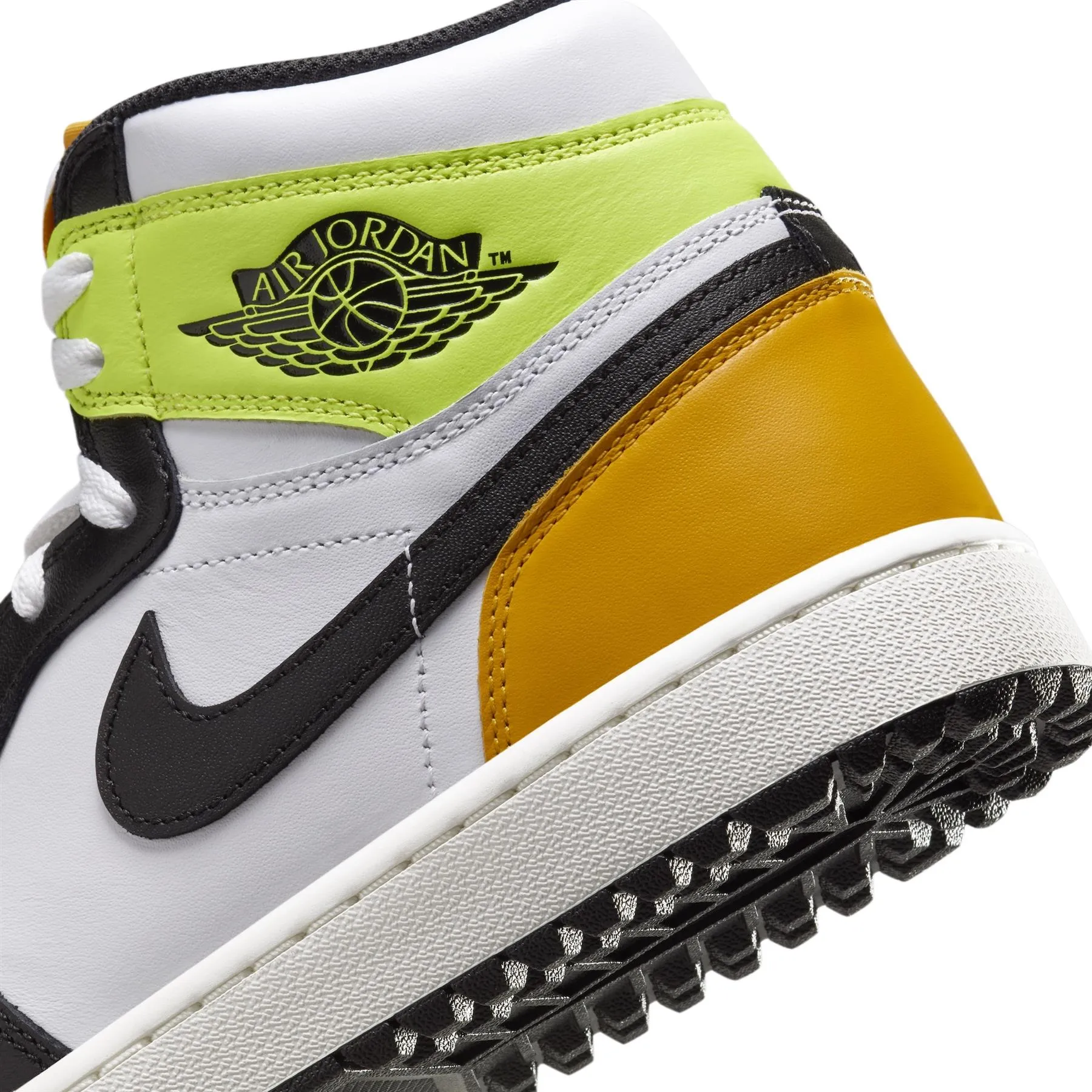 Air Jordan 1 High Top Golf Shoes White/Black/Gold Volt - W24