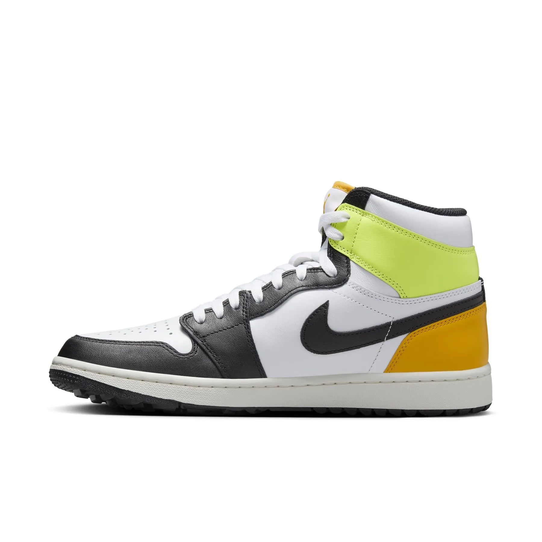 Air Jordan 1 High Top Golf Shoes White/Black/Gold Volt - W24