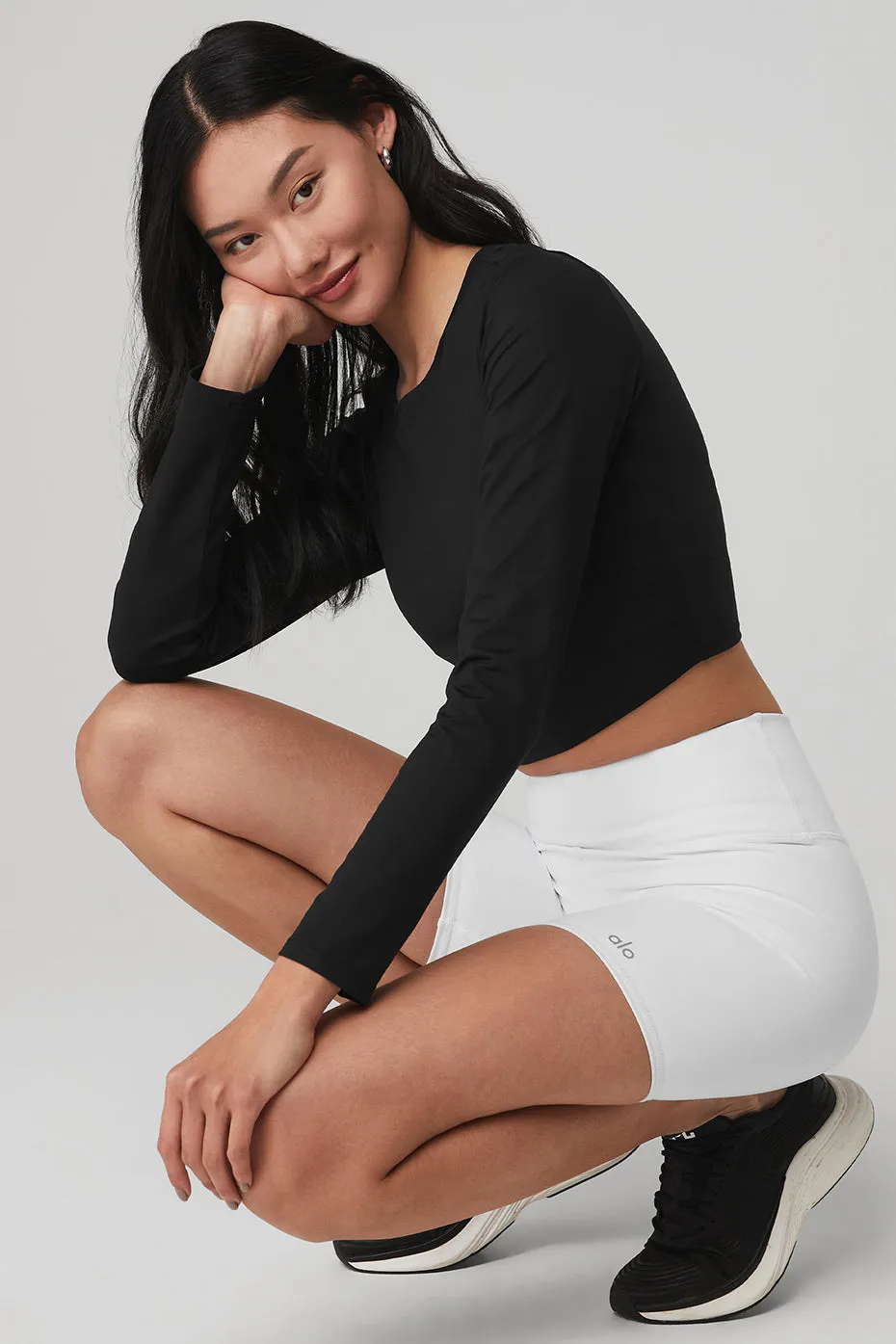 Alosoft Crop Finesse Long Sleeve - Black