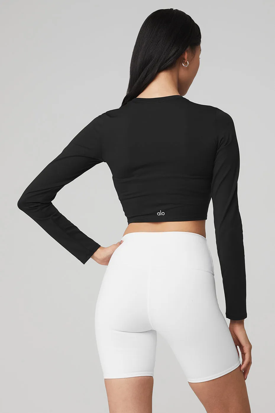 Alosoft Crop Finesse Long Sleeve - Black