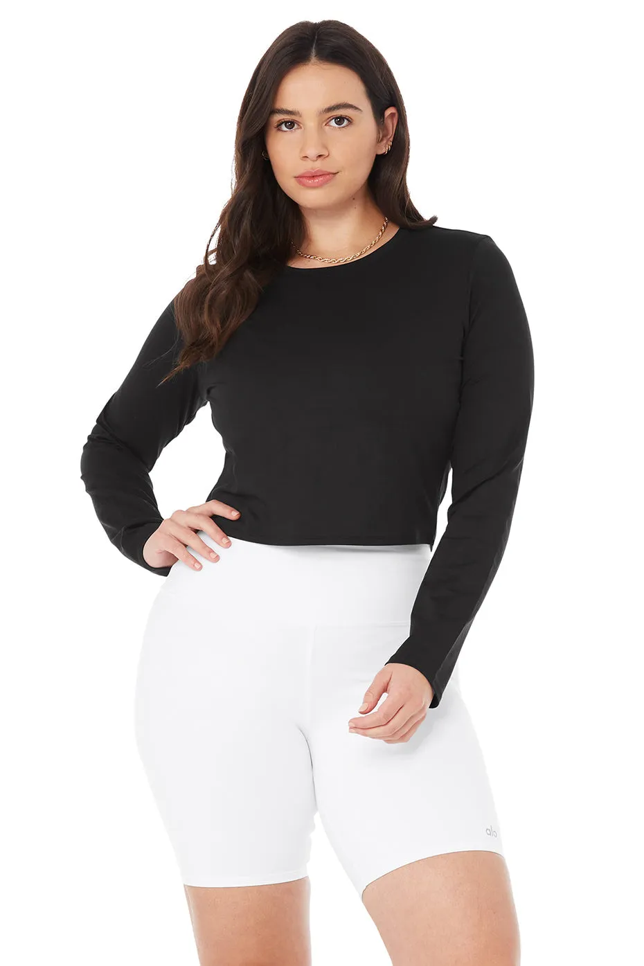 Alosoft Crop Finesse Long Sleeve - Black