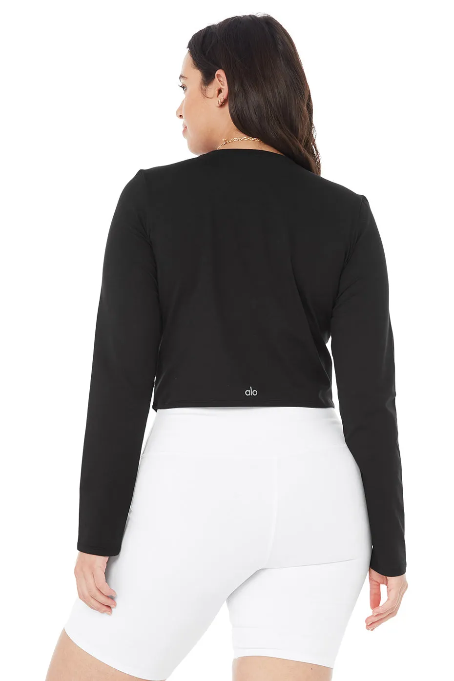 Alosoft Crop Finesse Long Sleeve - Black