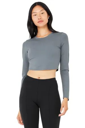 Alosoft Crop Finesse Long Sleeve - Steel Blue