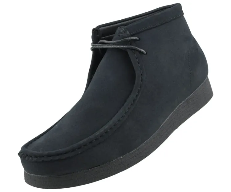 Amali Wallabee Boot Style Men's Black Suede High Top Shoes