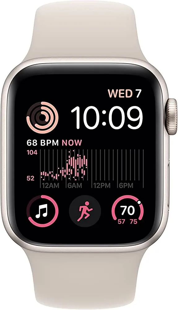 Apple Watch SE 2 (2022) 40mm (GPS) -  Aluminum Case with Starlight Sport Band  - Size:M/L - (MNT63LL/A)