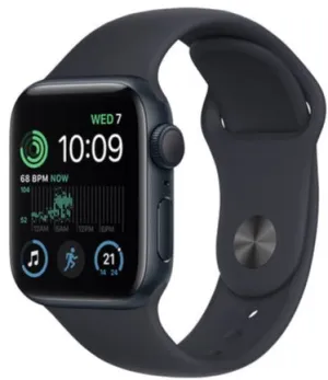 Apple Watch SE 2 (2022) 40mm (GPS) - Midnight Aluminum Case With Midnight Sport Band Size:M/S (MNT73LL/A)