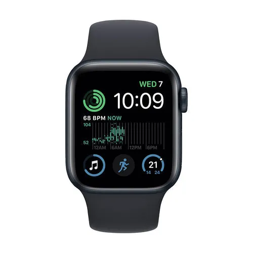 Apple Watch SE 2 (2022) 40mm (GPS) - Midnight Aluminum Case With Midnight Sport Band Size:M/S (MNT73LL/A)