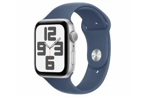 Apple Watch SE GPS | 44mm | Silver Aluminium Case with Denim Sport Band S/M