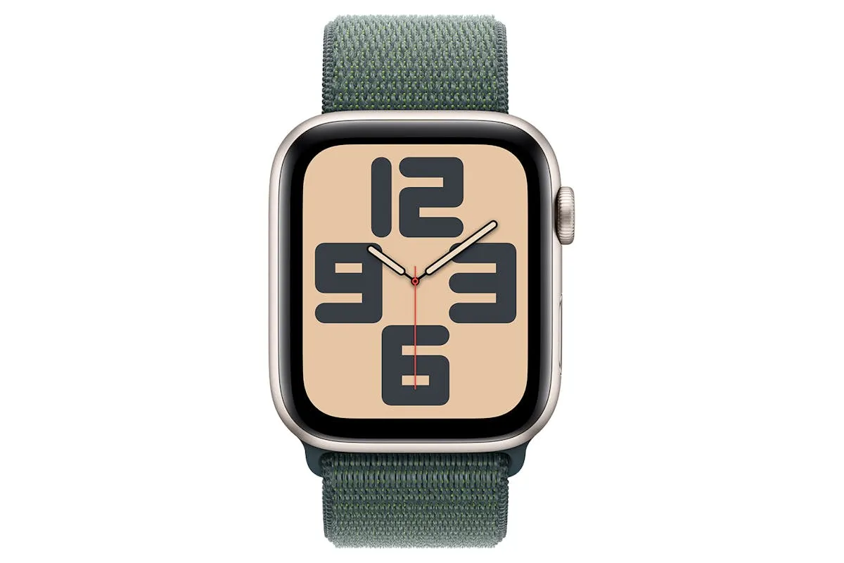 Apple Watch SE GPS   Cellular | 44mm | Starlight Aluminium Case with Lake Green Sport Loop