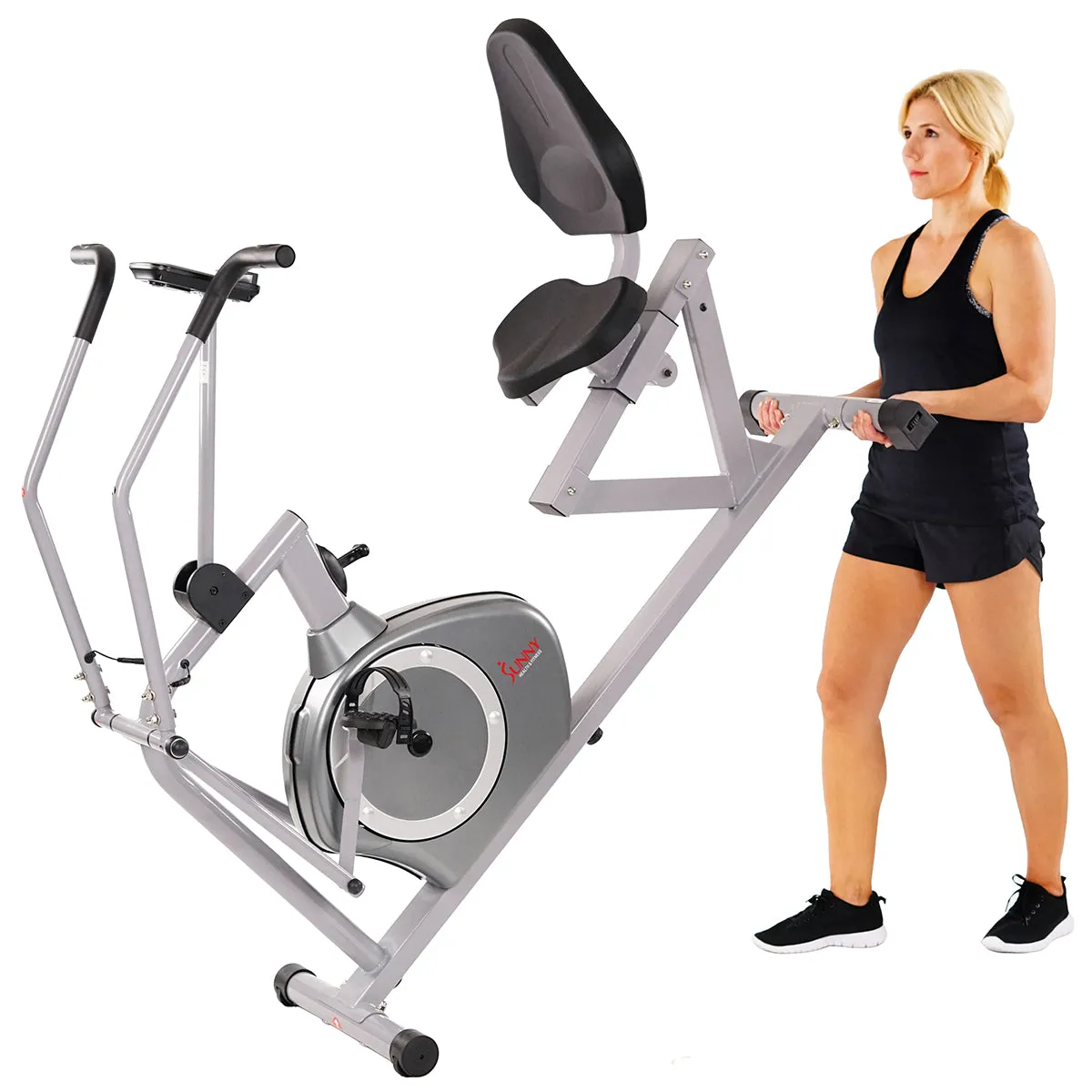 Arm Exerciser Magnetic Recumbent Bike Cross Trainer w/ High 350 LB Weight Capacity