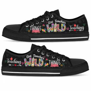 Art Teacher Teaching Wild Things Low Top Shoes, Teacher Shoes, Low Top Sneakers