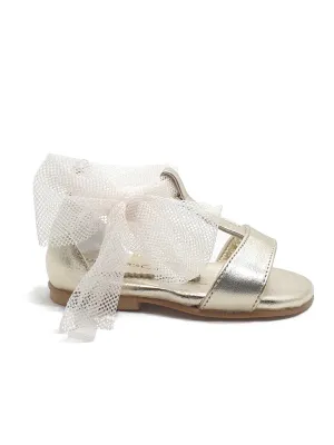 Baptismal Baby sandal for girl - POETIQUE Gold