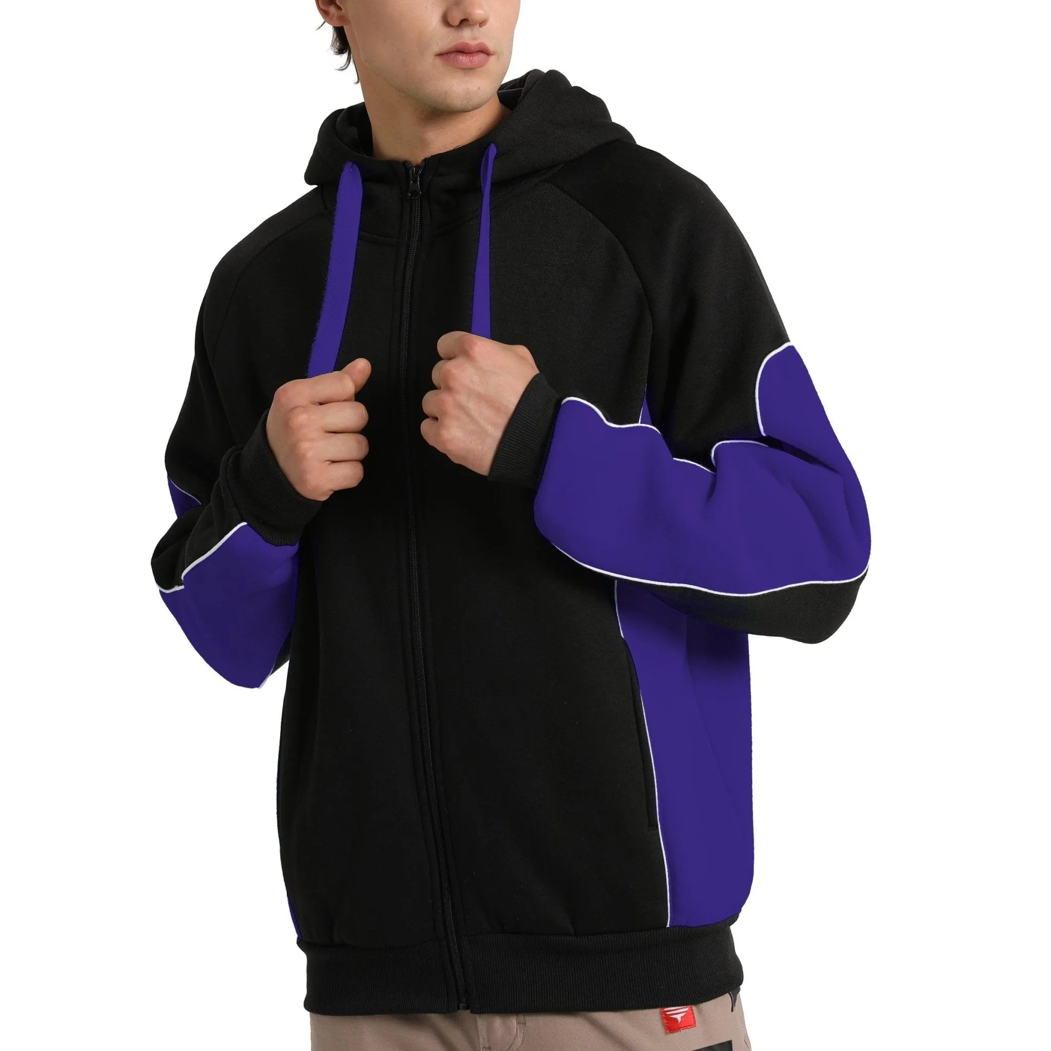 Big Bee PANEL Hoodie Jumper, Full Zip