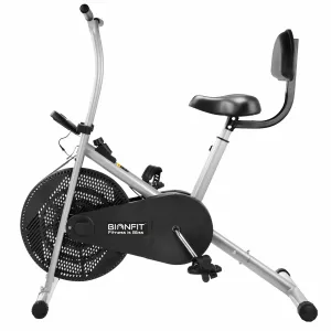 Bionfit ON02F Heavy-Duty Fixed-Handle Air Bike with Back Support for Users up to 100kg - 2 Year Warranty