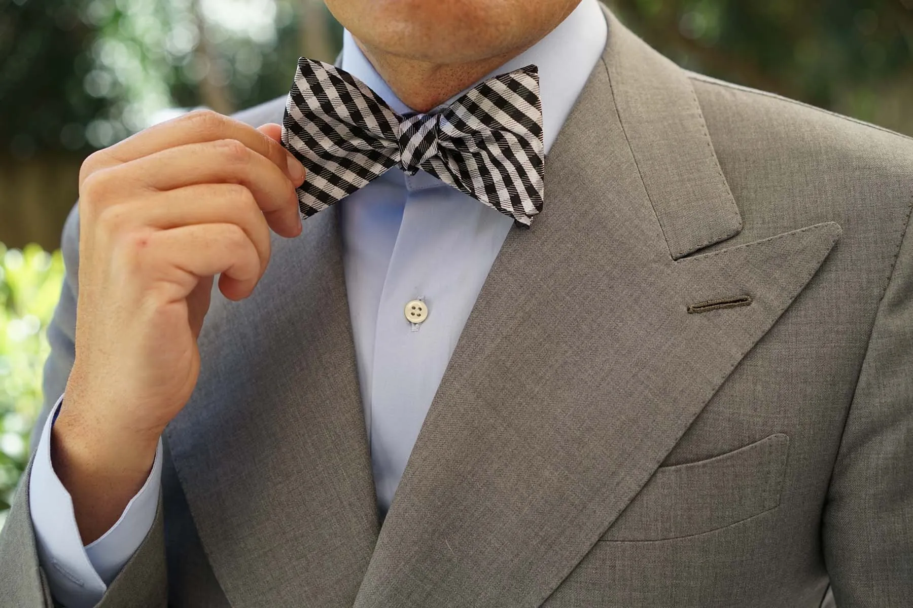 Black Gingham Self Tie Self Tie