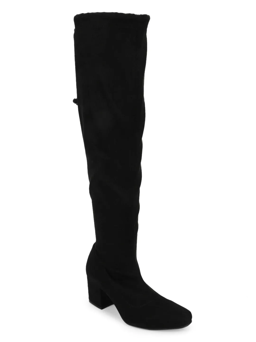 Black Suede Knee High Boots