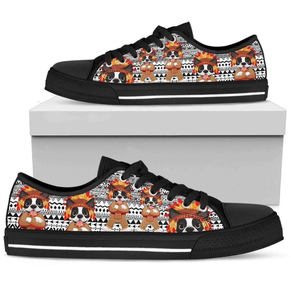 Boston Terrier Women'S Low Top Shoe A Classic Choice, Dog Printed Shoes, Canvas Shoes For Men, Women