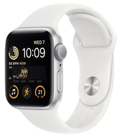 Brand New - Apple Watch SE 2 (2022) 44mm (GPS) - Silver Aluminum Case with White Sport Band - Size:M/L - (MNTJ3LL/A) (Copy)