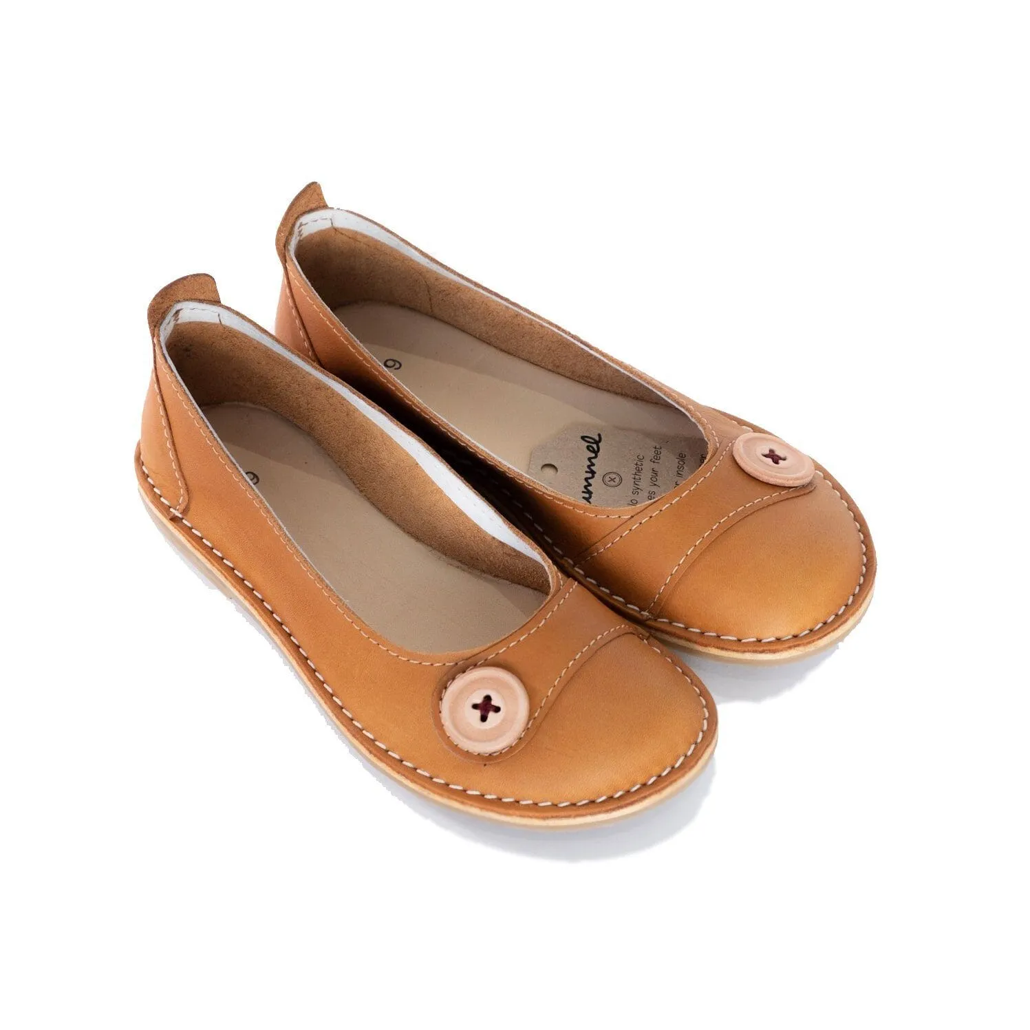 Bummel Zuri Leather Ballerina Shoe - Namib