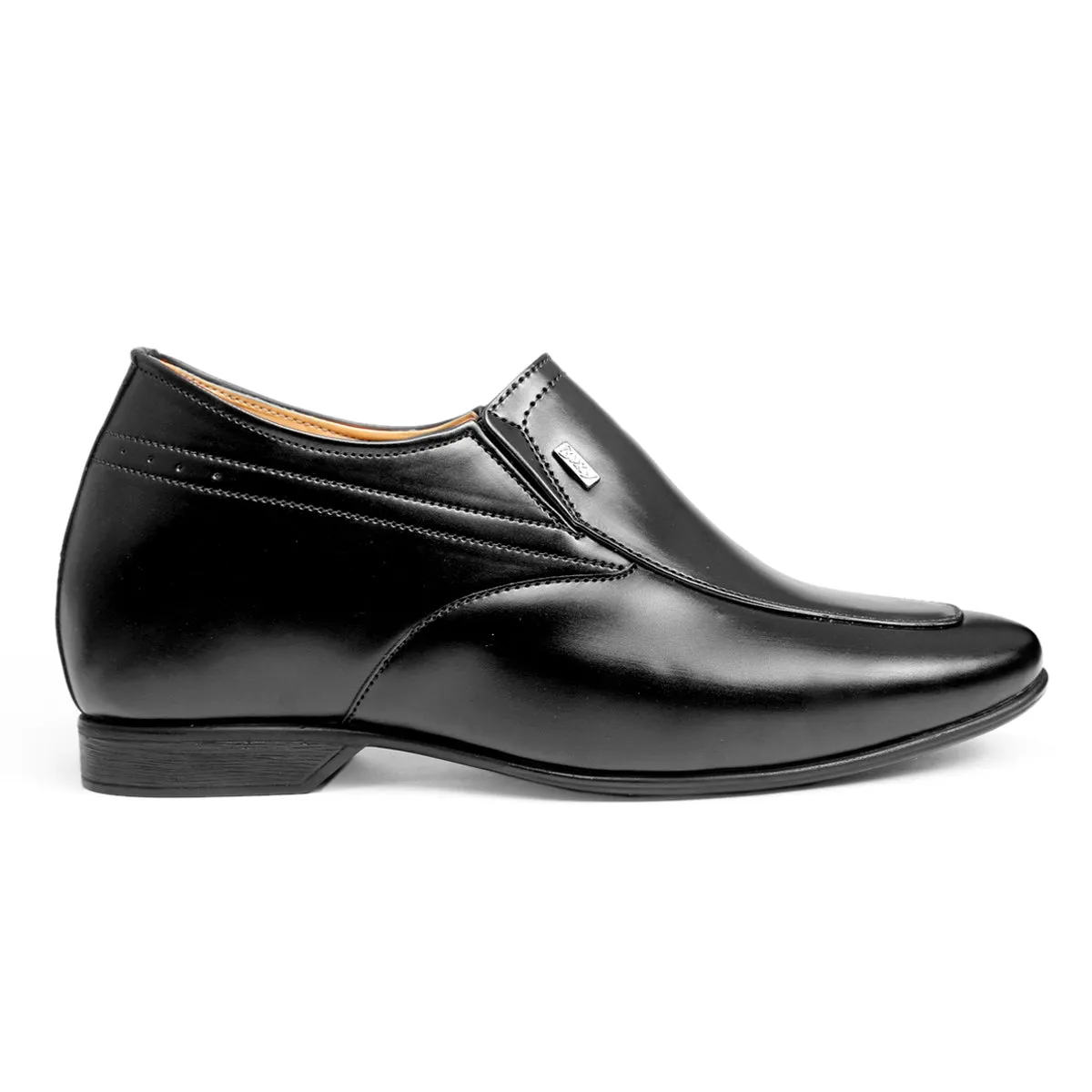 BXXY Men's 9 cm (3.5 Inch) Hidden Height Increasing Faux Leather Material Slip-on Formal Dress Shoes