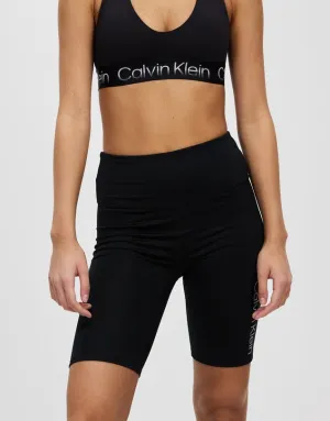 Calvin Klein Essentials Workout 9” Fitted High Rise Bike Shorts_Black/White Logo