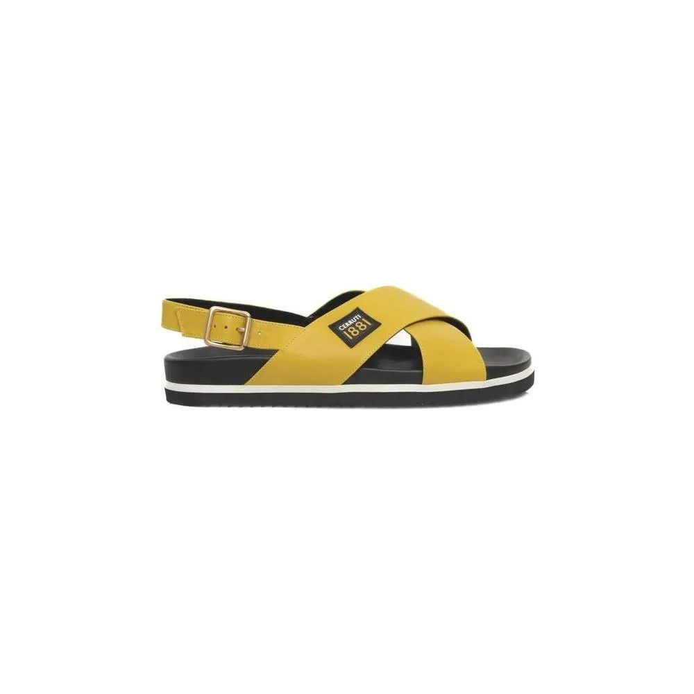 Cerruti 1881 Yellow Calf Leather Women Sandal