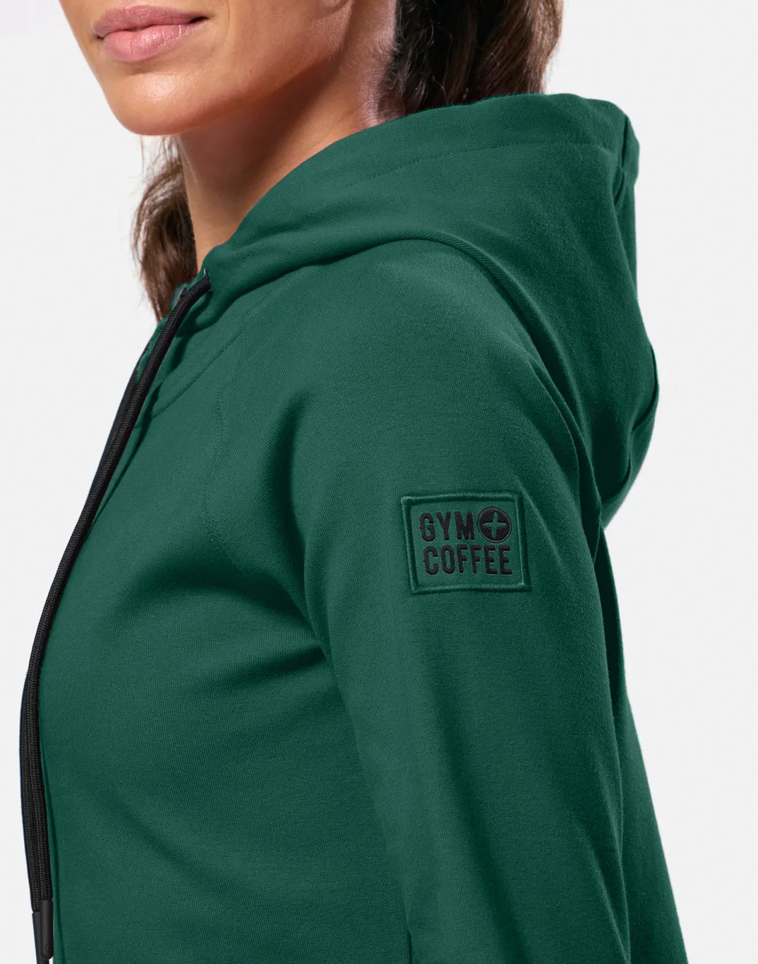 Chill Patch Zip Hoodie in Willow Green