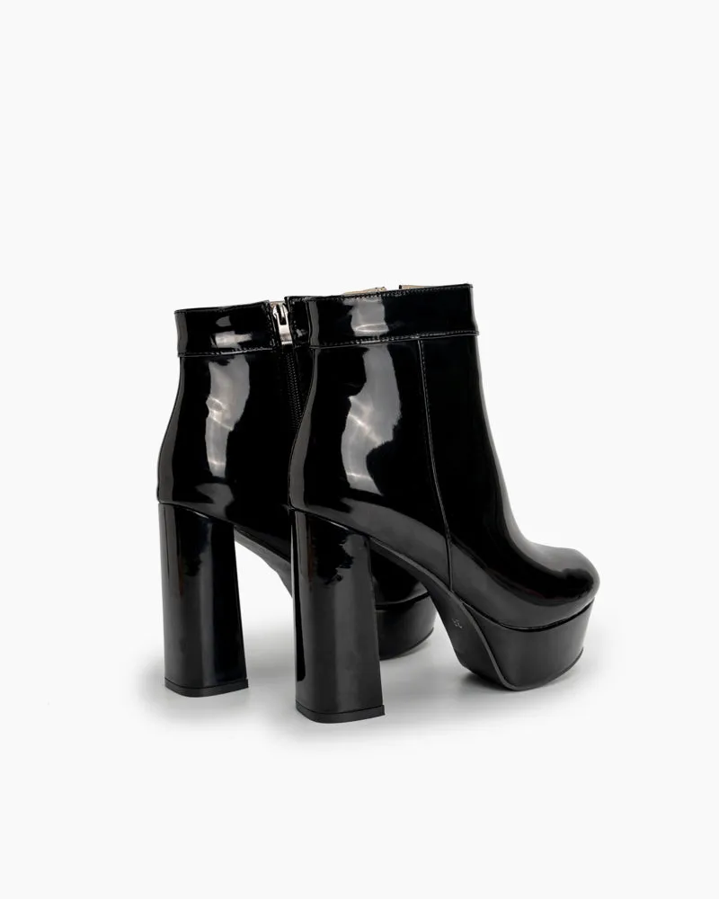 Chunky High Heel Elastic Ankle Heel Party Boots