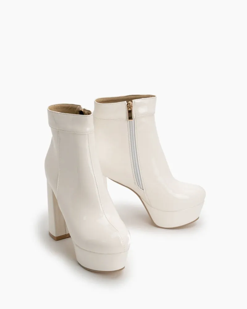 Chunky High Heel Elastic Ankle Heel Party Boots