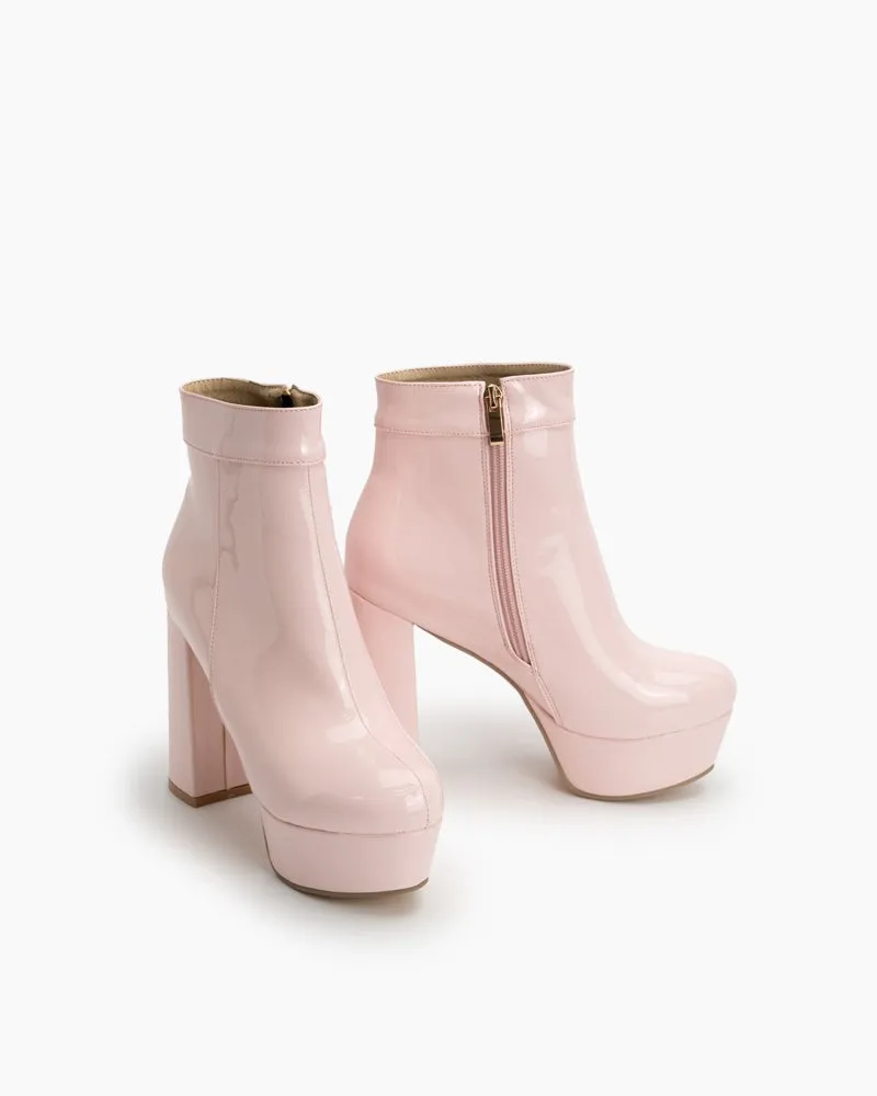 Chunky High Heel Elastic Ankle Heel Party Boots