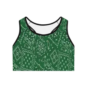 Crowgodshi Designer Green Colors Sports Bra