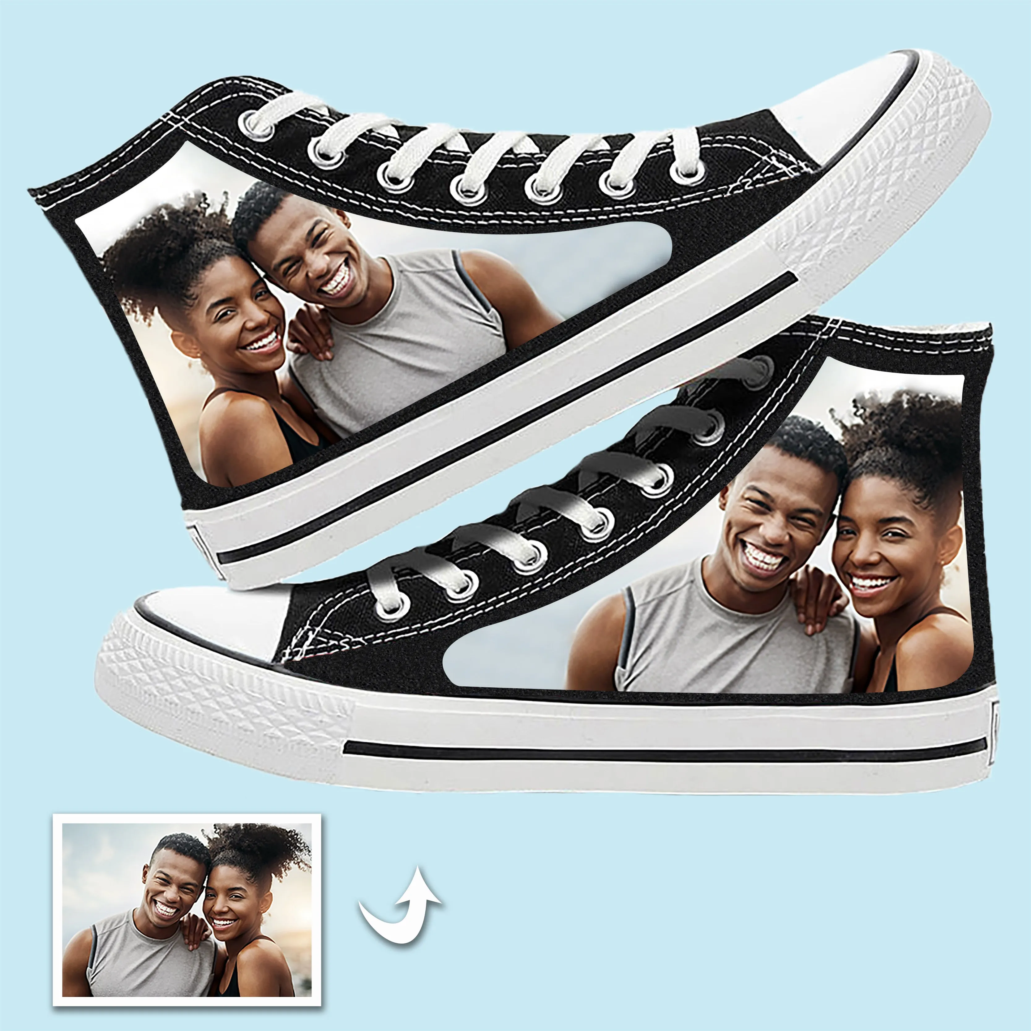 Custom Photo Personalized High Top Sneakers Photo Canvas Shoes