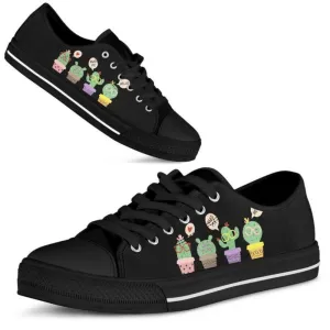 Cute Cactus Hug Me Low Top Shoes, Low Top Sneaker, Low Top Canvas Shoes