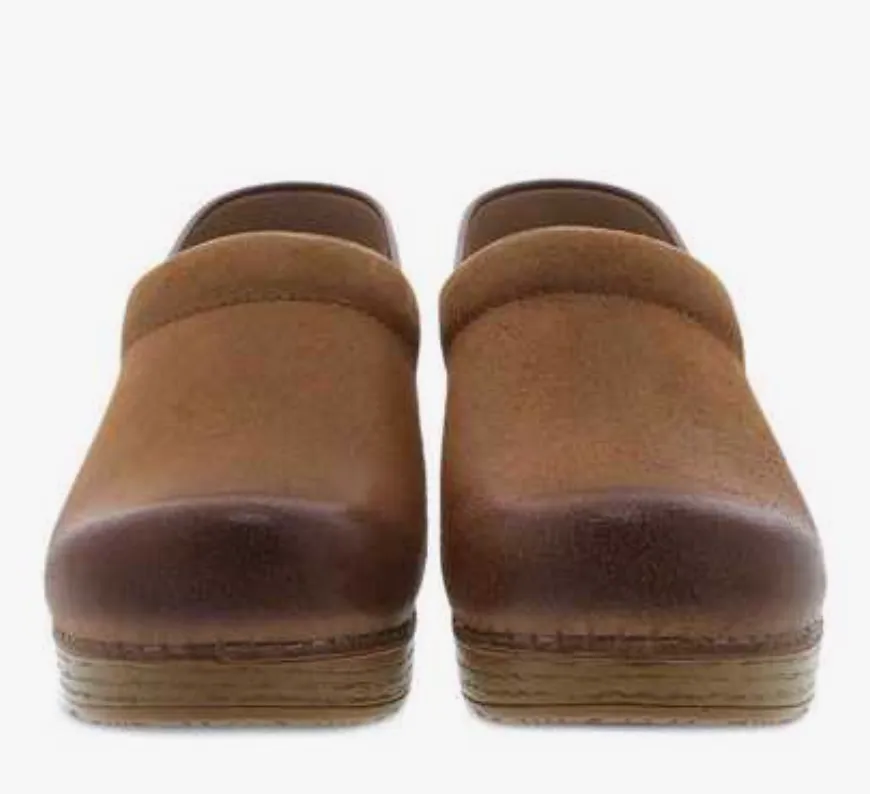 Dansko-Professsional Tan Burnished Suede Clog