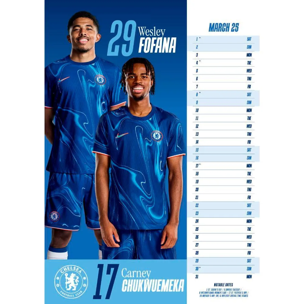 Daricia Chelsea 2025 Football Calendar