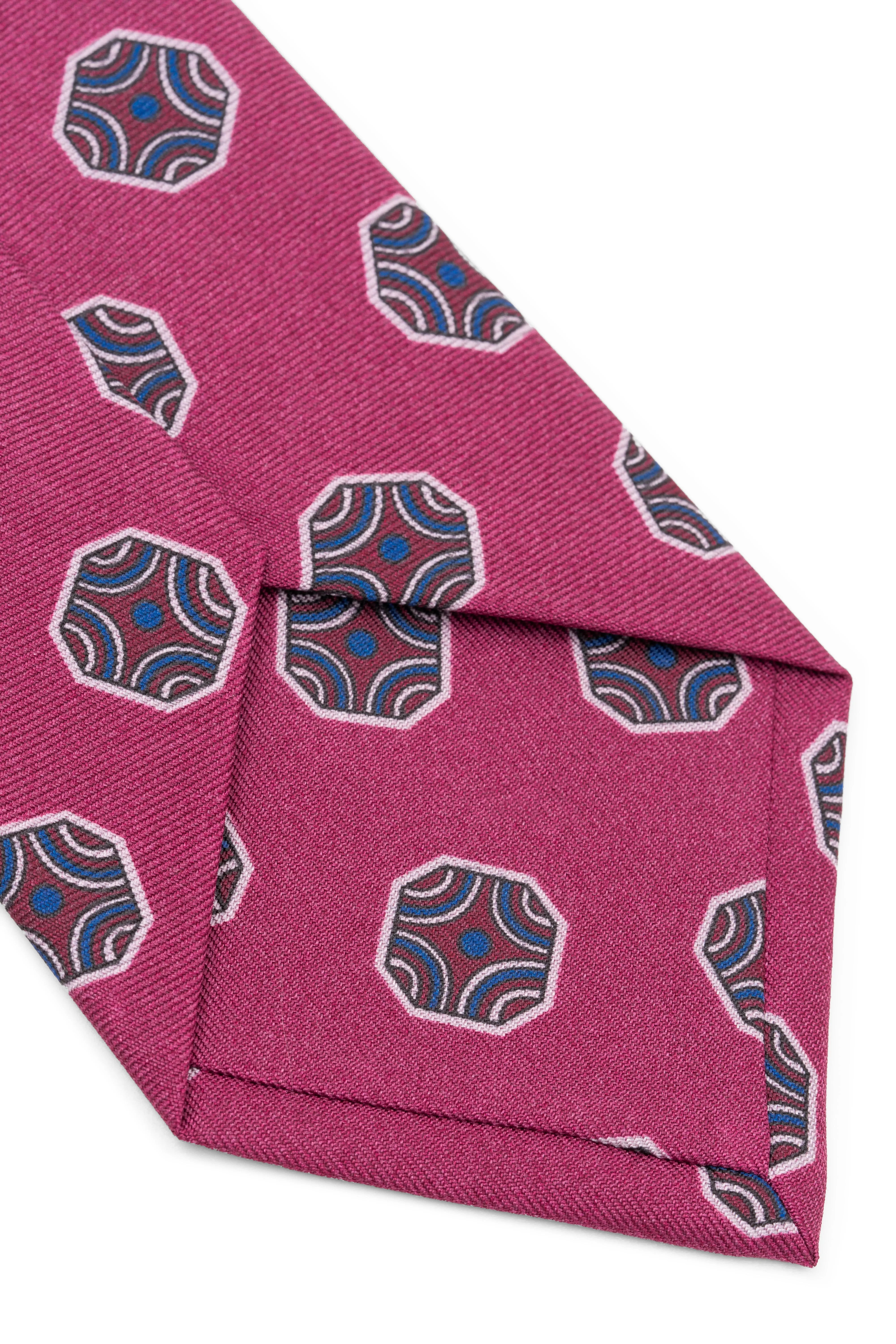 Dark Mauve Fancy Tile Printed Silk Tie